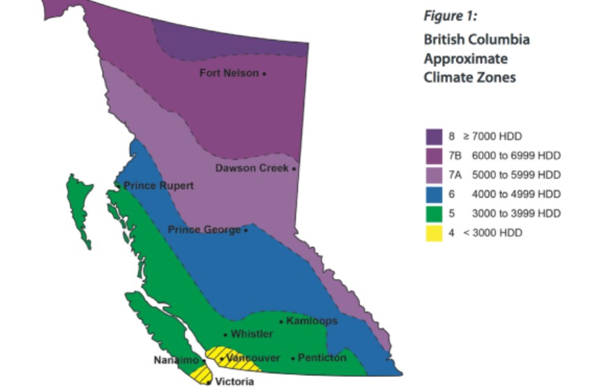 BC Climate Zone Map Step Code